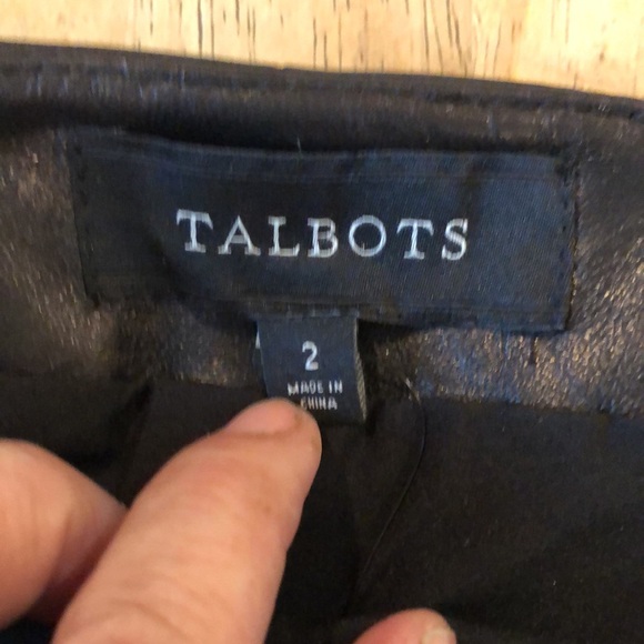 Talbots Black Leather Midi Pencil Skirt - Picture 2 of 6
